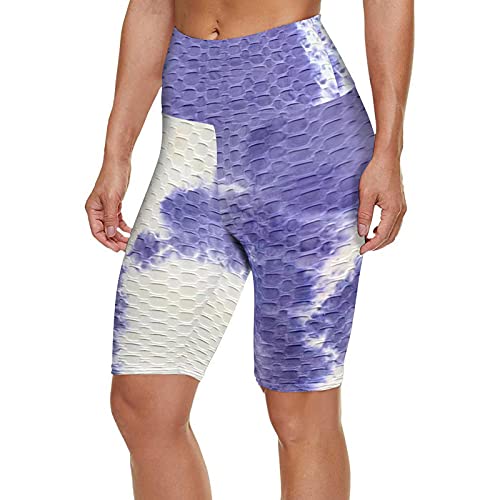 Binggong Sportshorts voor dames, Honeycomb Ruched Booty Shorts Hoge Taille Yoga Broek Sexy Tight Leggings Push Up Gym… - Image 3