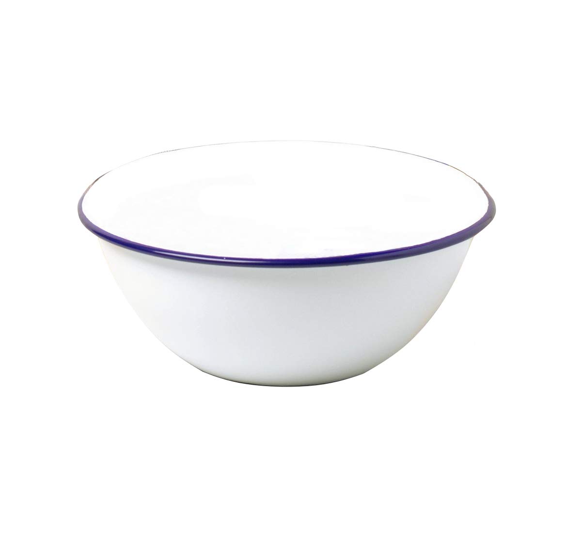 Dunlevy Enamel Mixing Bowl - 24cm, Blue Rim Serving Bowl