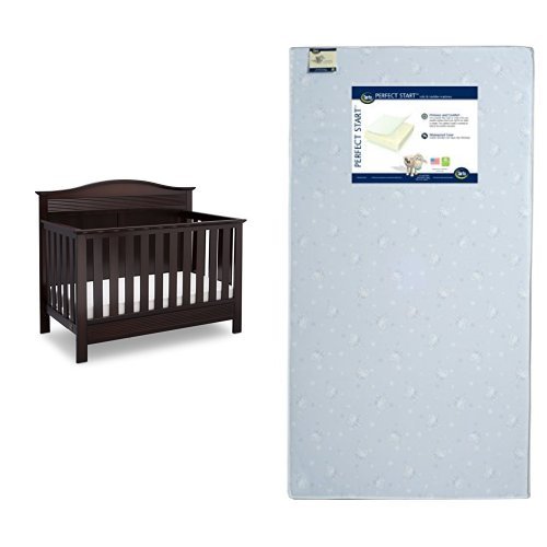 Serta Barrett 4-in-1 Convertible Crib, Dark Chocolate with Perfect Start Crib and Toddler Mattress Serta Barrett 4-in-1 Convertible Crib, Dark Chocolate with Perfect Start Crib and Toddler Mattress