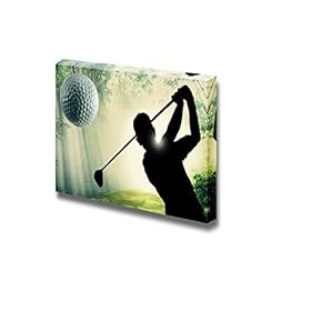 Prints Wall Art - Golfer Putting a Ball on The Green of a Golf Course - 12" x 18"