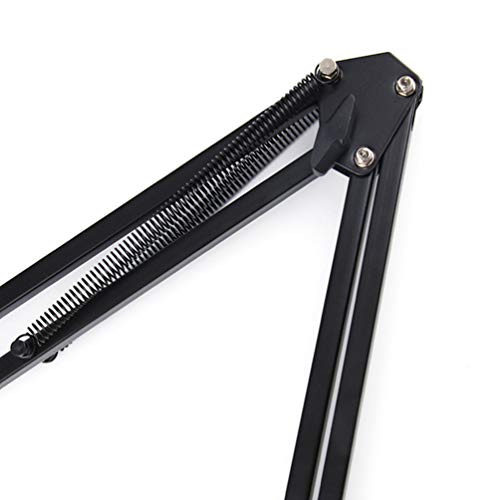 POTENCO Folding Microphone Suspension Boom Scissor Arm Stand Table Mount