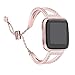 bayite Bling Bands Compatible with Fitbit Versa/Versa 2 Band for Women, Stainless Steel Metal Jewelry Bracelet Bangle Wristband, Rose Gold