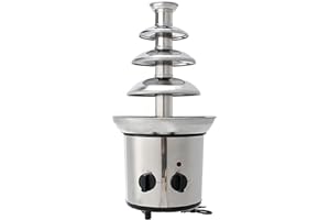 ZEVELOO Chocolate Fountain Machine Electric Chocolate Fondue Fountain Machine Stainless Steel 4-Pound Capacity for Chocolate 