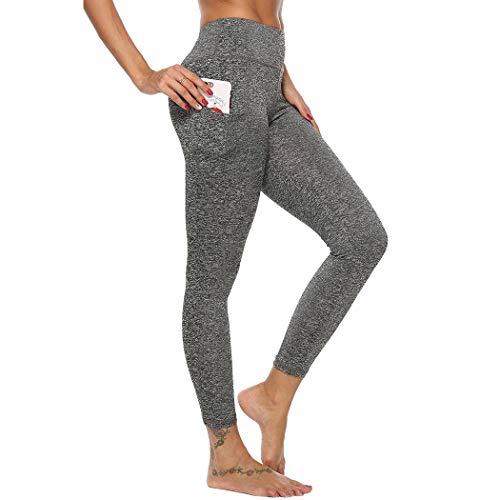 LEANO Women Casual Solid Yoga Pants High Waist Fitness Leggings with Pockets Track Pants - //coolthings.us