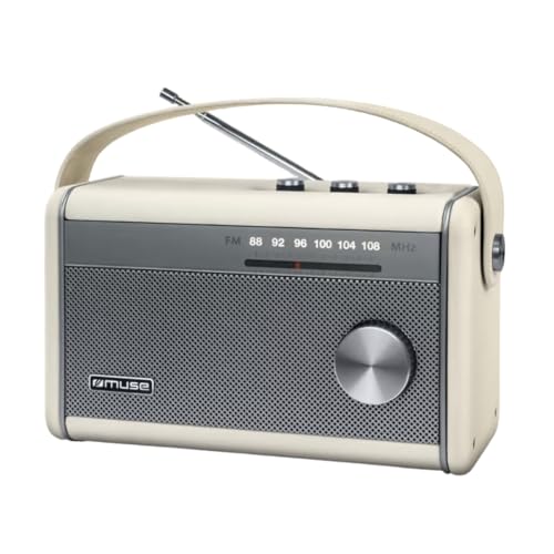 M-098 SC - Radio Bluetooth portátil, Radio FM de 10 W de Potencia de Salida, Antena telescópica FM, indicador de frecuencia Iluminado, USB-C, Conector para Auriculares, Radio con batería, Fuente