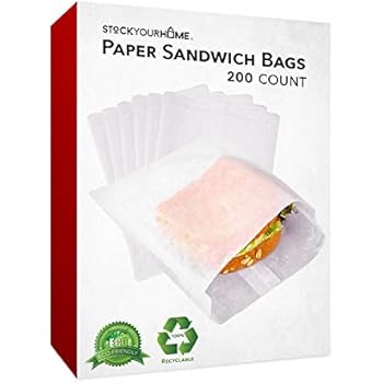 Paper Sandwich Bags Bulk Wax Paper (200 Pack) 7
