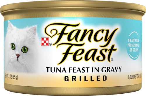 FANCY FEAST GOURMET WET CAT FOOD, TUNA FEAST IN GRAVY, GRILLED, 3 OUNCE SINGLE CAN