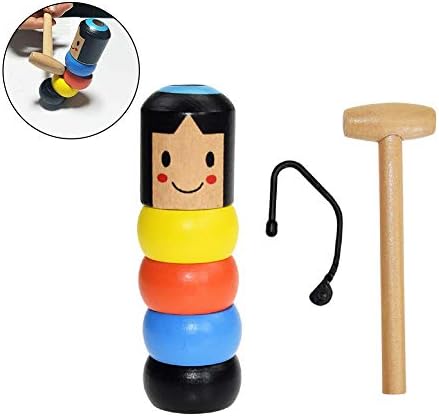 2019 Funny Wooden Magic Toy Gift, Unbreakable Wooden Man Magic Toy, Stubborn Wood Man Magic Tricks Props Toys, Halloween Magic Tricks Funny Toy Stage Magic Props, Wooden Magic Toy Gift for Kids