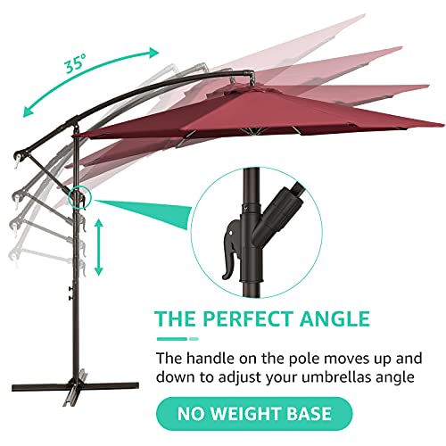 Bumblr Offset Umbrella 10ft Cantilever Hanging Patio Umbrella Large
