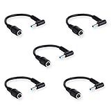 Purpleleaf Tip Adapter HP Connector Converter 7.4x5.0mm to 4.5x3.0mm for HP Stream Spectre Pavilion Envy Elitebook Split Chromebook; DC Dongle for HP Notebook Adapter Replacement Power Cord (5 Pack)