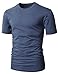 H2H Mens Comfortable Cotton Blend Round Neck Basic T-Shirt DARKBLUE US M/Asia L (CMTTS0198)