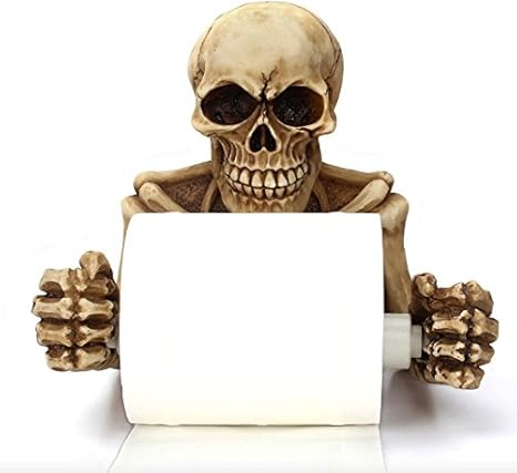 Amazon 髑髏 ドクロ 面白いトイレットペーパーホルダー 壁掛け タオル 掛け タオルハンガー 強力ステッカー トイレ 収納 壁に傷つけない ペーパーホルダー紙巻器 インテリア デザイン 取り付け簡単 浴室 トイレ 家庭用 カッコいい トイレットペーパーホルダー