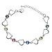 Tapp Collections™ White Gold Plated Hearts Crystals Bracelet
