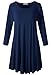 LARACE Women’s 3/4 Sleeve Casual Swing T-Shirt Dresses(2X, Navy Blue)