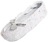 isotoner Signature Women's Embroidered Floral Terry Ballerina Slippers