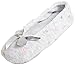isotoner Signature Women's Embroidered Floral Terry Ballerina Slippers , Heather Gray, X-Large