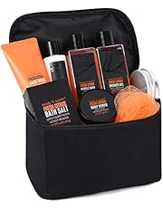 Bath Gift Set for Men,9Pcs Spa Gift Basket with Citrus Scented,Body and Earth Spa kit with Bubble Bath, Face Wash,Bath Salts, Body Lotion,Toiletries Bag & More,Birthday Gifts Idea for Him,Dad,Boyfriend