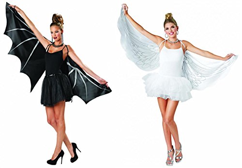 Adult size Fabric Angel or Bat Cape Wings - Costume Accessory