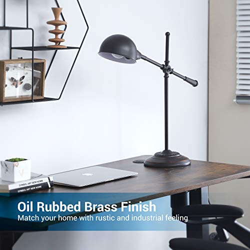 DEWENWILS Industrial Office Desk Lamp, Fully Stepless Dimmable