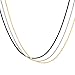 Areke Stainless Steel Snake Chain Necklaces for Women Men Set of 3 Pcs Black Gold Silver 14 - 36 inches