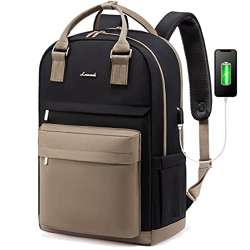 LOVEVOOK Rucksack Damen, 17 Zoll Laptop Rucksack Schulrucksack Mädchen Teenager mit Laptopfach, Wasserdichter Schultasche Daypack für Schule Uni Reise