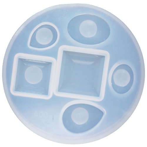 Funshowcase Oval Drop Square Shapes Cabochon Gemstone Pastry Silicone Mold for Cake Decoration, Cupcake Topper, Polymer Clay, Crafting, Resin Epoxy, Jewelry Making