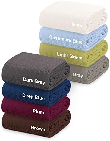 Crover Collection All Season Thermal Waffle Cotton Queen Blanket 90"x90" Dark Grey with Deep Plain Edge Border Durable and Soft
