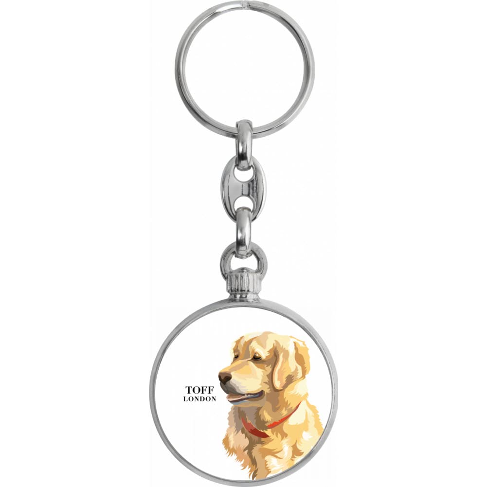 Toff London Beige Golden Retriever Dog Head Keyring