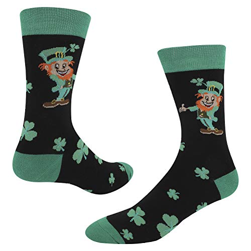 image for Happypop Novelty Funny Crazy Clover Lucky Crew Socks Colorful Fun Cool