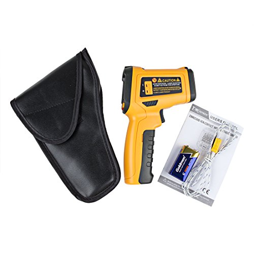 uxcell Temperature Gun Non-Contact Digital Laser Infrared Thermometer GUN -58-1472 Fahrenheit (-50-800 Celsius) Temp Handheld Yellow Black - Thumbnail 6