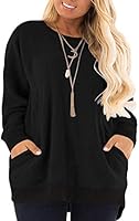 DOLNINE Women's Plus Size Sweatshirts Color Block Long Sleeve Pocket Shirts Tops