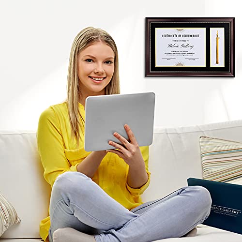 BELVIE GALLERY College Diploma Frame with Tassel Holder, fits 8.5 x 11 certificate with mat, for