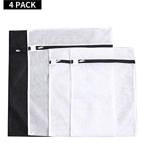 Set of 4 Mesh Laundry Bags-2 Large, 2 Medium Bags Laundry, Blouse, Hosiery, Stocking, Underwear, Bra Lingerie, Travel Laundry Bag