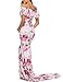 Saslax Women's Off Shoulder Maternity Slim Fit Gown for Photography Maxi Dress Khaki S