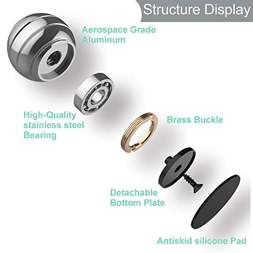 Aomeiter Desktop Motion Toys,Full Body Optical Illusion Fidget Spinner Ball,Creates a Mind-Bending Optical Illusion of Continuously Flowing Top Adult & Kids Pressure Reduction Toys Gifts(Silver) - Thumbnail 3