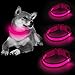 Domagiker LED Dog Collar Rechargeable - Waterproof Light Up Dog Collars, Adjustable Glow in The Dark Pet Collar, Safety Dog Lights for Night Walking (Large, Pink)