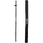 SingularXYZ Carbon Fiber &amp; Aluminum GPS Pole &ndash; Telescopic 8.5ft/2.6m GPS Survey Pole with Screw Lock &amp; Locking Pin, Metric-Feet Dual Scales, Bubble Level, Steel Point for RTK GNSS Surveying