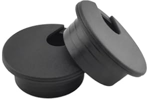 HAHIYO 2Pcs 1.38Inch/35mm Black ABS Plastic U-Shaped Desk Grommet Wire Grommet Cable Management Cord Hole Cover Desk Wire Hole Insert Wire Organizer for Computer Office Home School Equipment Systems