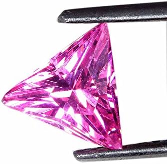 4.00CTS 9.00mm. TRILLION SHAPE CUT PINK CUBIC ZIRCONIA LOOSE GEMSTONE