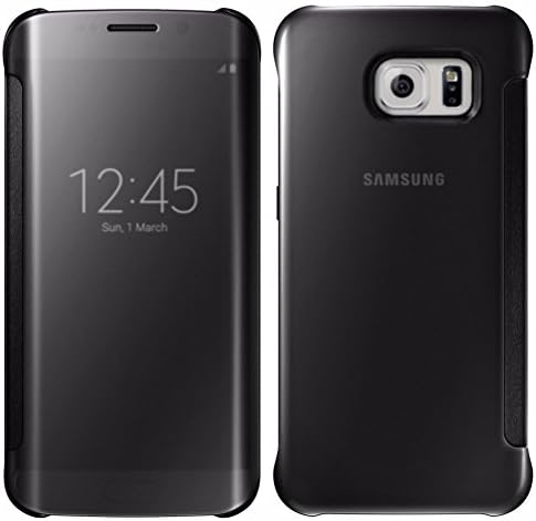 Galaxy Note 5 Case,Glossy Mirror Clear View Hard Flip Smart Cover For Samsung Galaxy Note 5 (Black)