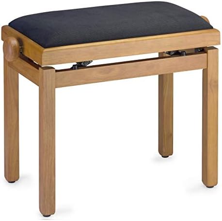 Stagg 21976 Piano Bench with Black Velvet Top - Light Matt/Wild Cherry