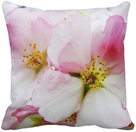 JulianArtsale Cherry Blossoms Retro Cotton Linen Square Throw Pillow Case Shell Decorative Cushion Cover Pillowcase 18x 18 Inches