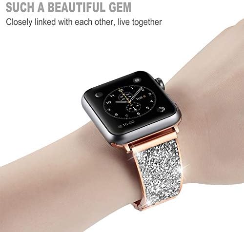 40mm 4 5 アクセサリ サプライ 44ミリメートル金属ステンレスストラップ スタイリッシュな光沢のあるダイヤモンドストラップ互換iwatchシリーズとの5 4 3 2 1に対応 42ミリメートル Size Rose B08k98bk1x B08k98bk1x Rose 40ミリメートル Color アップル