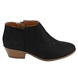 Soda FC67 Women's Western Inside Zipper Stacked Heel Ankle Booties
