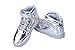 GreatJoy Fashion High Top LED Shoes Light Up Sneaker 7 Color Flashing/USB Charge/Halloween/Christmas/Thanksgiving Gift (8.5B(M) US-Women/ 7D(M) US-Men, Silver)