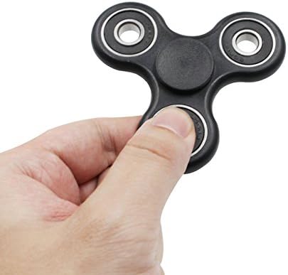 Martheroll Tri Fidget Hand Spinner Finger Toy Bearing ADHD Focus Anxiety Relief Toys Great Gift (Black)