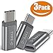 Bwealthest USB C Adapter, 3-Pack Aluminum USB C to Micro USB Convert Connector Charger Compatible with Samsung Galaxy Note 9 S9 S8 Plus Note 8,Pixel XL,20 G5 G6, Nintendo Switch, MacBook(Grey)