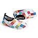 JIASUQI Baby and Kids Athletic Sneakers Barefoot Water Shoes for Beach Swim Pool,Plaid Pink 6-12 Months
