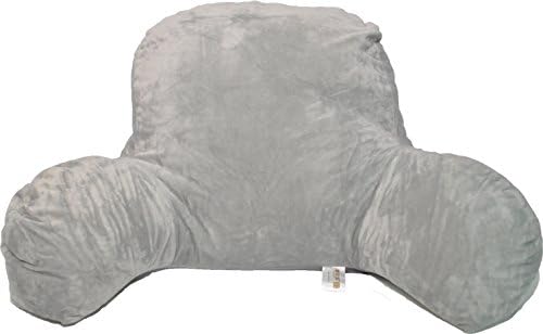 Kids Reading Back Rest Pillow Lumbar Support, Arms for Reading in Bed, Cushion for Office chair, Sofa, Bed, TV in Bed, for Lower &amp; Upper Back &amp; Head Support, Memory Foam and more (Small, Gray)