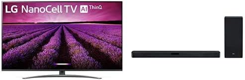 LG 55SM8100AUA Alexa Built-in Nano 8 Series 55" 4K Ultra HD Smart LED NanoCell TV (2019) with SL5Y 2.1 Channel High Resolution Sound Bar w/DTS Virtual:X, Black